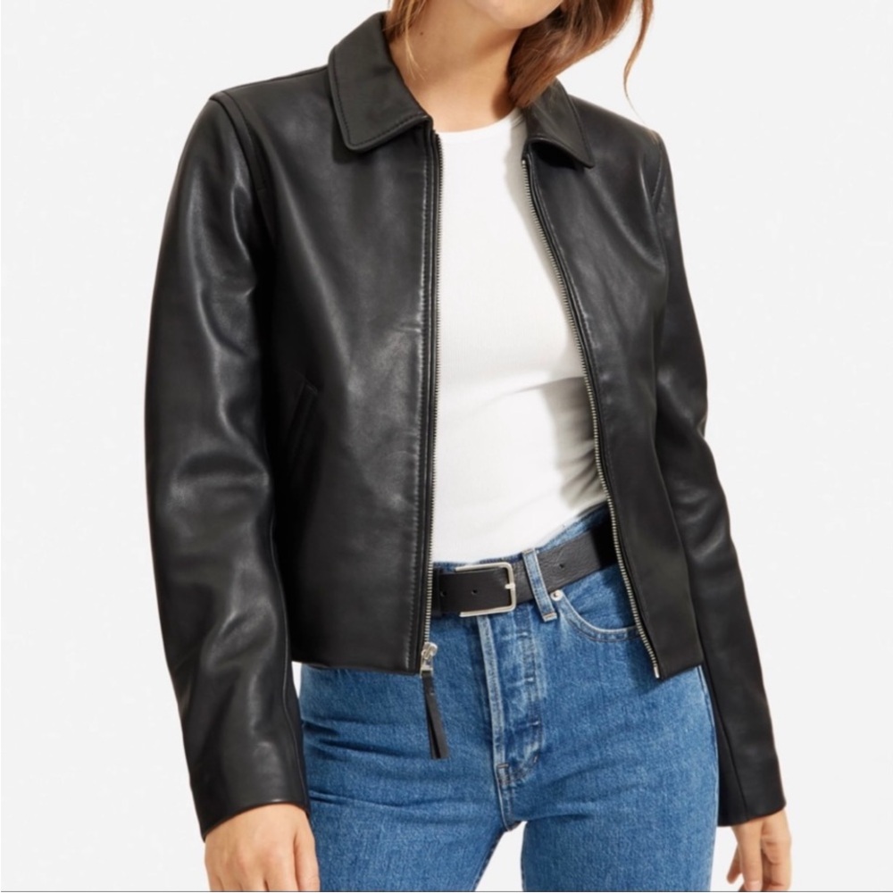 Everlane Black Leather Jacket XS